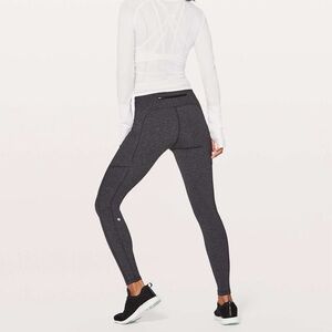 Lululemon Speed Up Tight 28" Size 4 Luxtreme Knit Heathered Black Herringbone